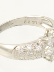 プラチナダイヤモンドフラワーモチーフリング シルバー/イエロー #13