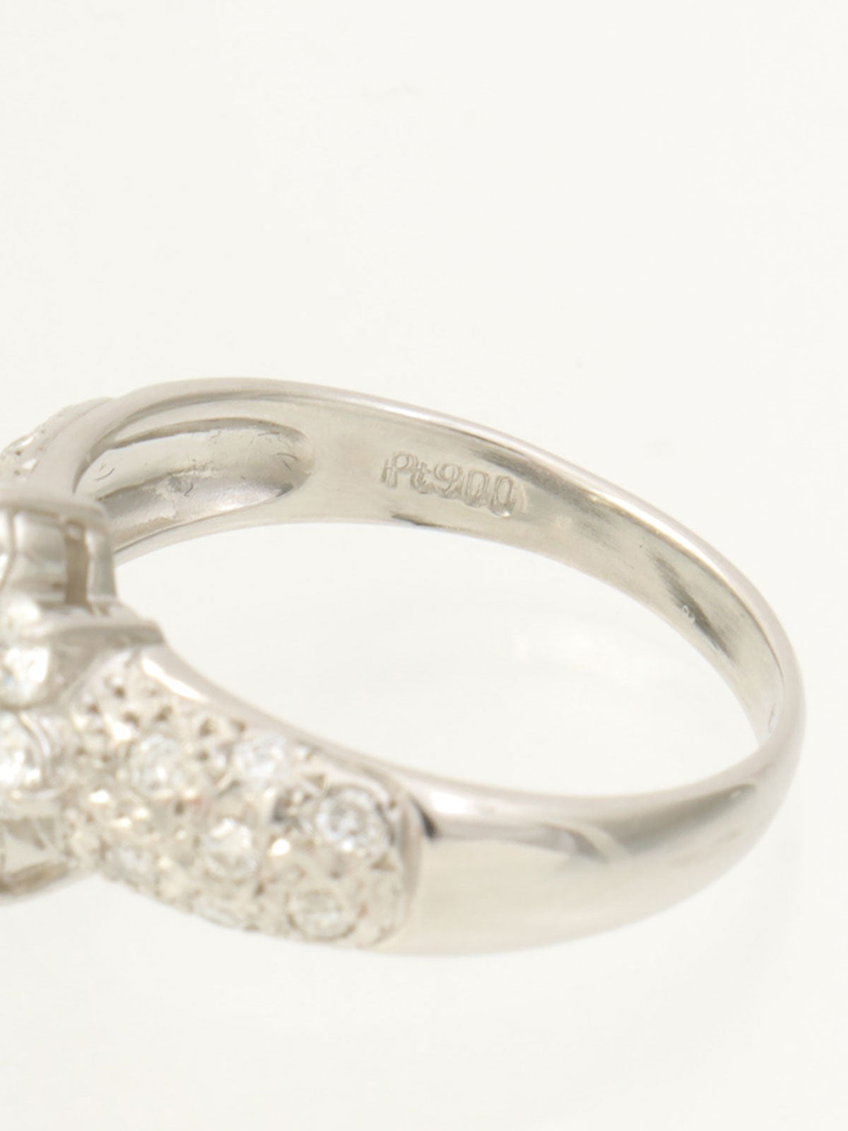 プラチナダイヤモンドフラワーモチーフリング シルバー/イエロー #13