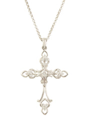 18Kダイヤモンドクロスモチーフネックレス シルバー