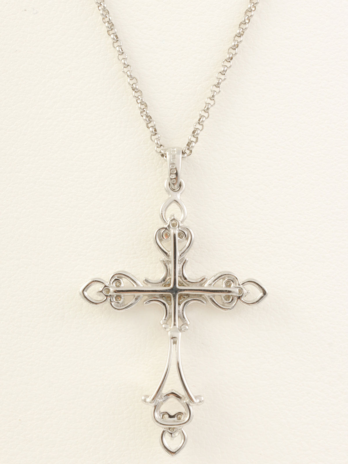 18Kダイヤモンドクロスモチーフネックレス シルバー