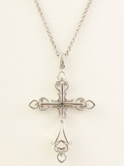 18Kダイヤモンドクロスモチーフネックレス シルバー