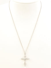 18Kダイヤモンドクロスモチーフネックレス シルバー