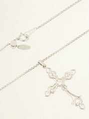 18Kダイヤモンドクロスモチーフネックレス シルバー