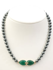 18Kパティアラネックレス ゴールド/グレー/グリーン