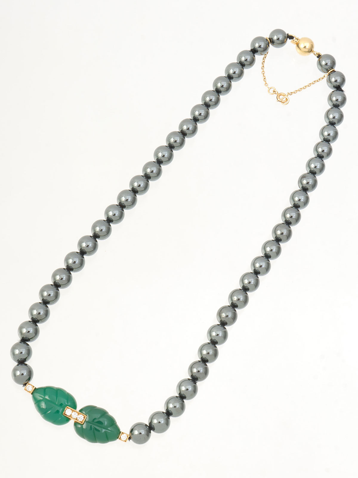 18Kパティアラネックレス ゴールド/グレー/グリーン