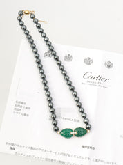 18Kパティアラネックレス ゴールド/グレー/グリーン