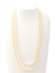 925 Pearl Long Necklace, Silver