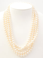 925 Pearl Long Necklace, Silver
