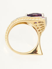 梶光夫18Kプラチナアメジストデザインリング ゴールド/シルバー/パープル