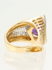 梶光夫18Kプラチナアメジストデザインリング ゴールド/シルバー/パープル