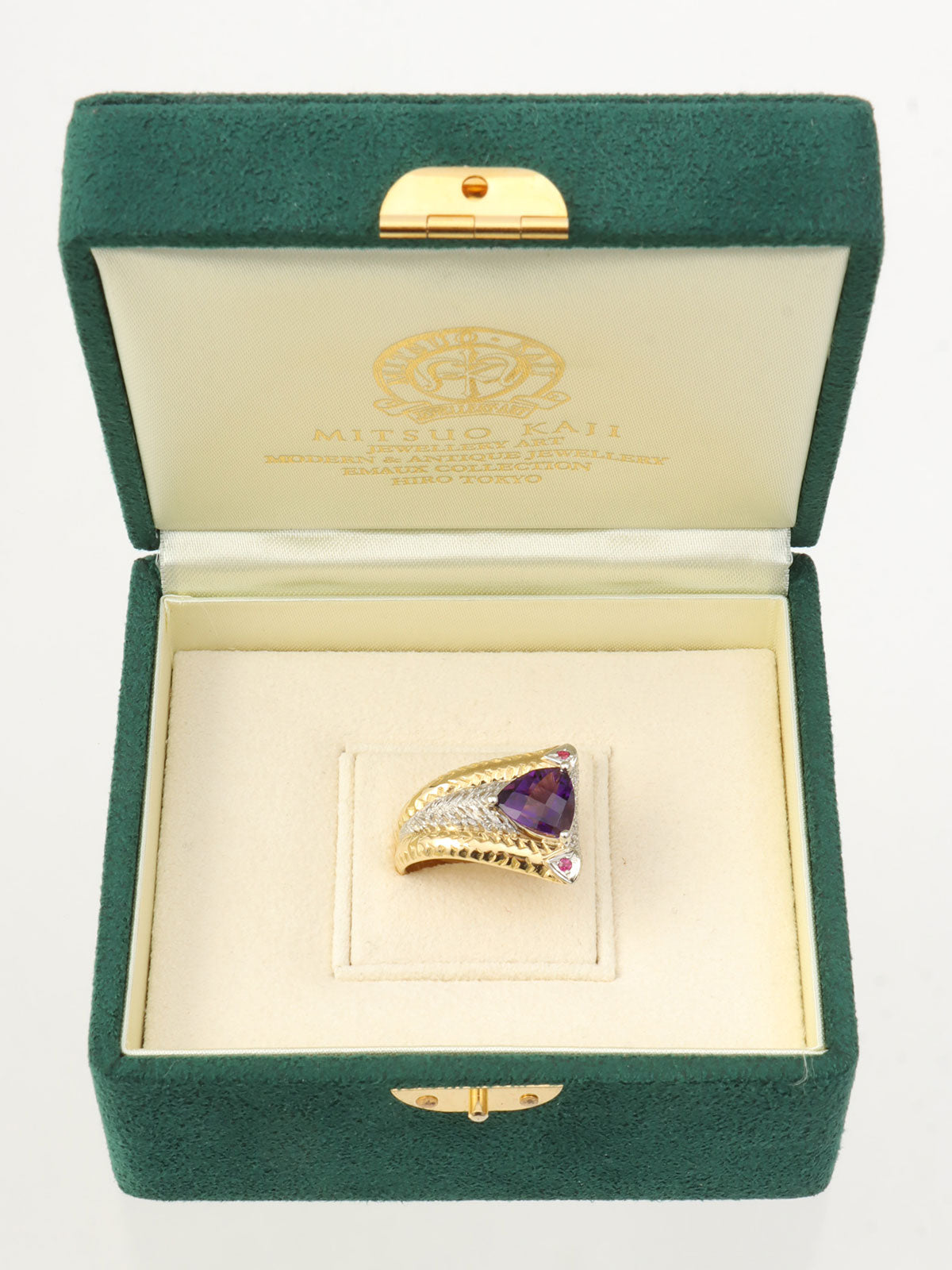 梶光夫18Kプラチナアメジストデザインリング ゴールド/シルバー/パープル