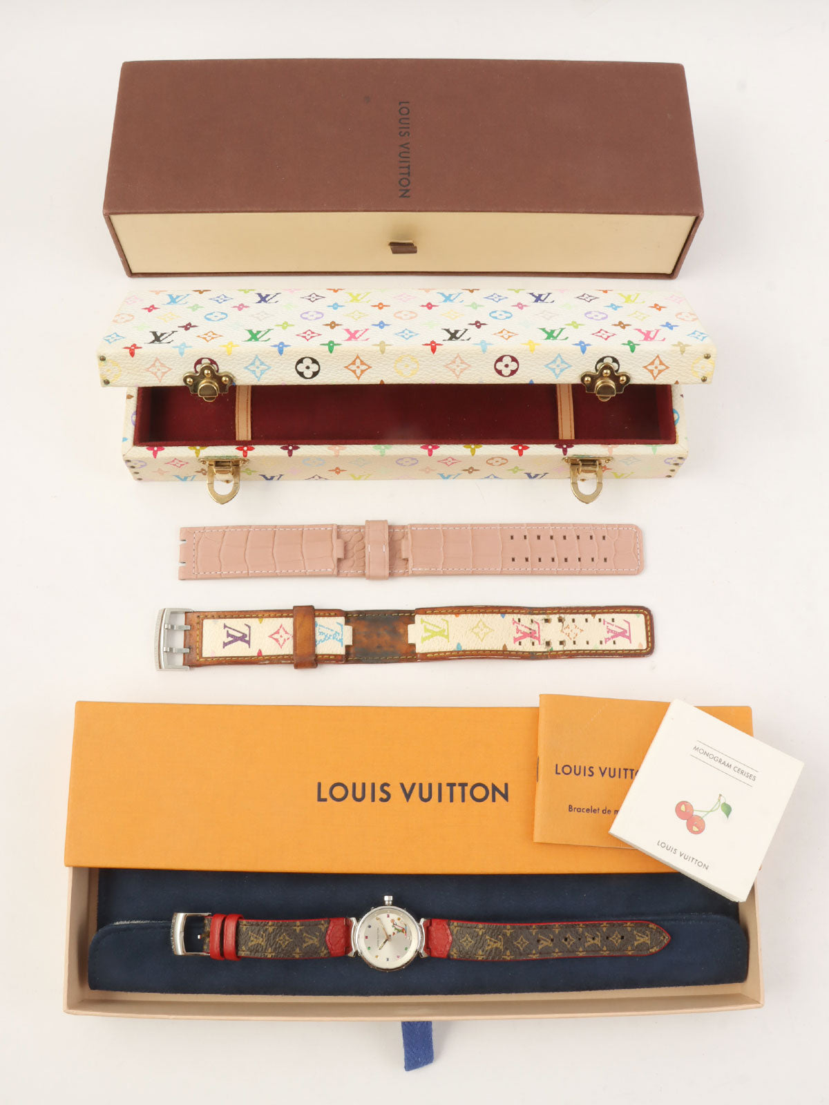 村上隆コラボレーションタンブールラブモノグラム シルバー/ブラウン/マルチ