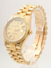 1990年~1991年頃製 18K12Pダイヤデイデイトバークベゼル 36mm 18308 E番 自動巻き ゴールド