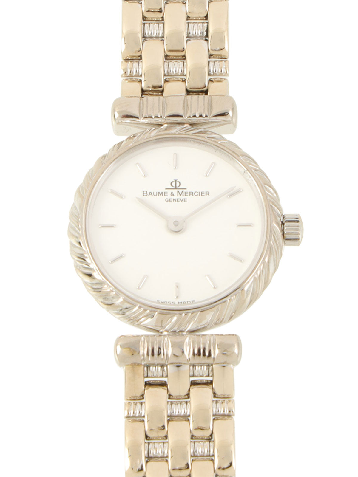 18Kラウンドロゴフェイスウォッチ シルバー