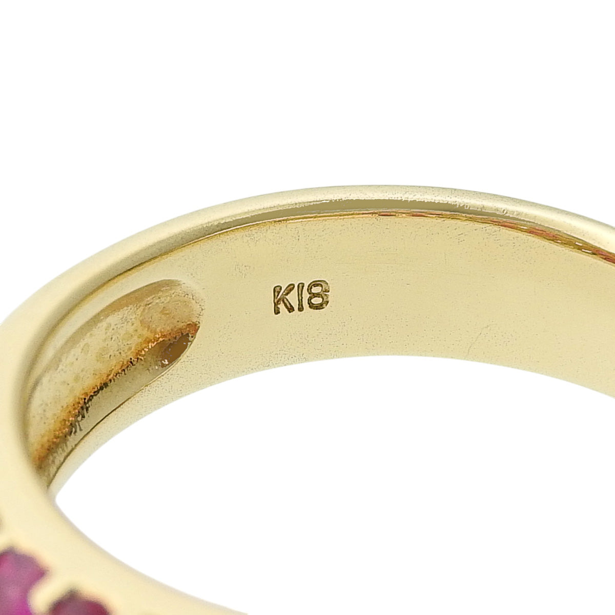 18K 花卉密镶红宝石钻戒 黄金 #52