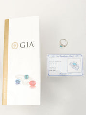 Pt900 Tourmaline Diamond Design Ring #53 Silver