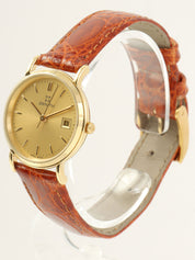 18Kラウンドフェイスウォッチ ゴールド/ブラウン
