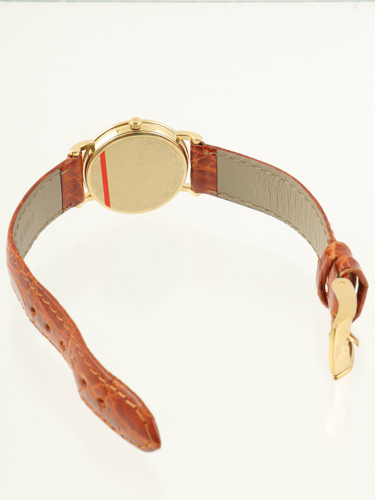 18Kラウンドフェイスウォッチ ゴールド/ブラウン