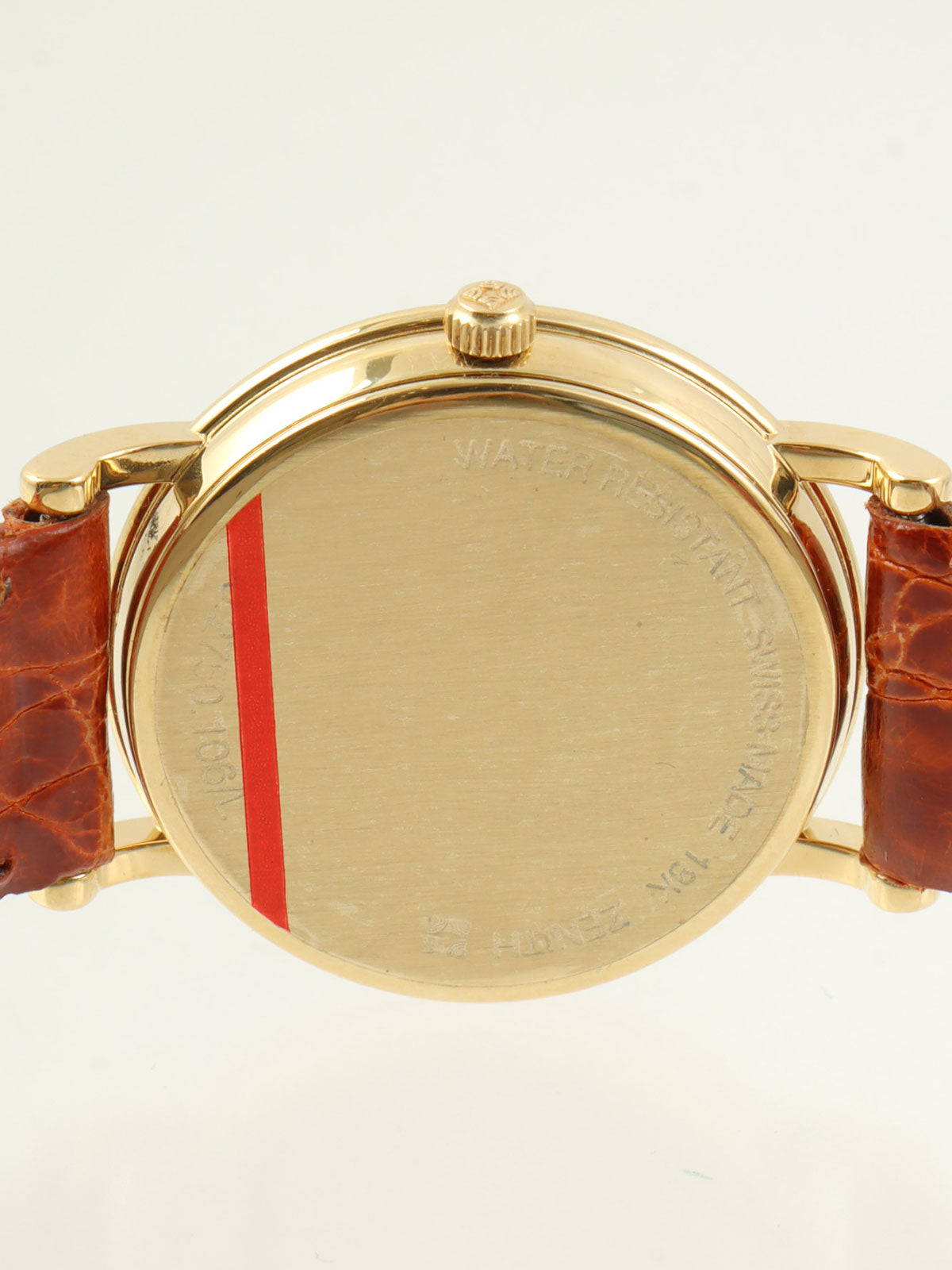 18Kラウンドフェイスウォッチ ゴールド/ブラウン