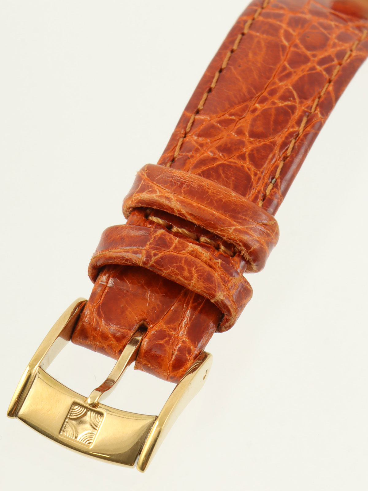 18Kラウンドフェイスウォッチ ゴールド/ブラウン