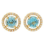 18K Blue Topaz Earrings Gold/Blue