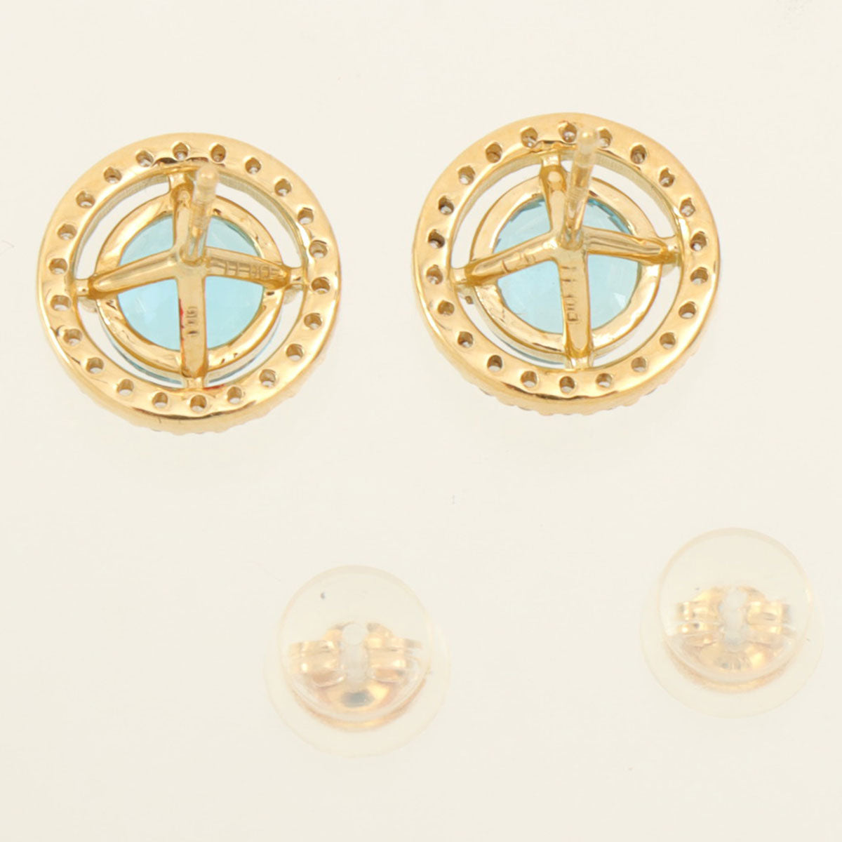 18K Blue Topaz Earrings Gold/Blue