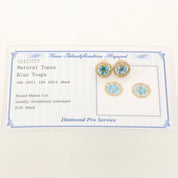 18K Blue Topaz Earrings Gold/Blue