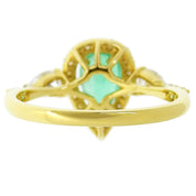 18K Emerald and Diamond Teardrop Ring #52 Gold