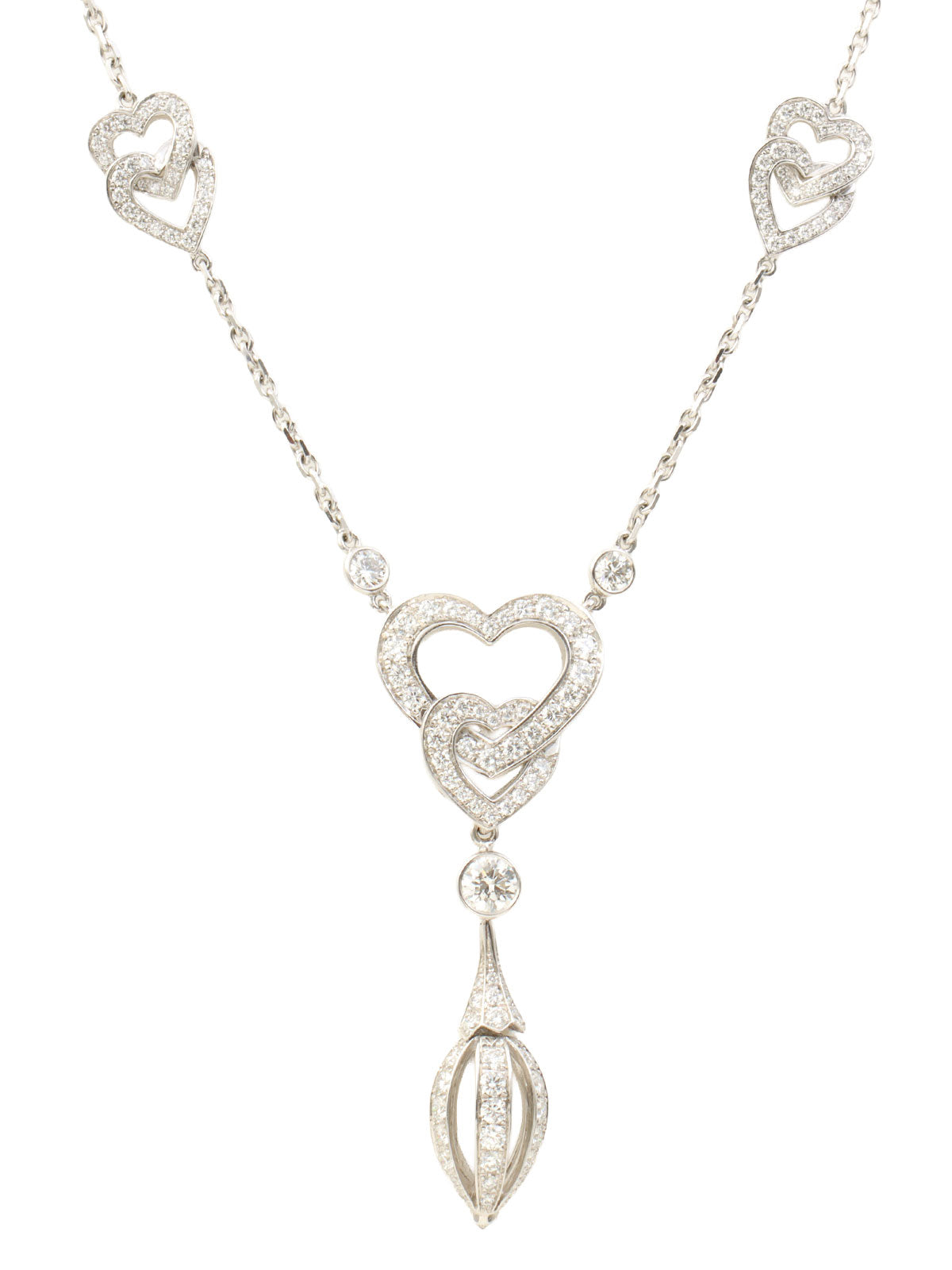 18Kダイヤモンドヌアージュネックレス ホワイトゴールド