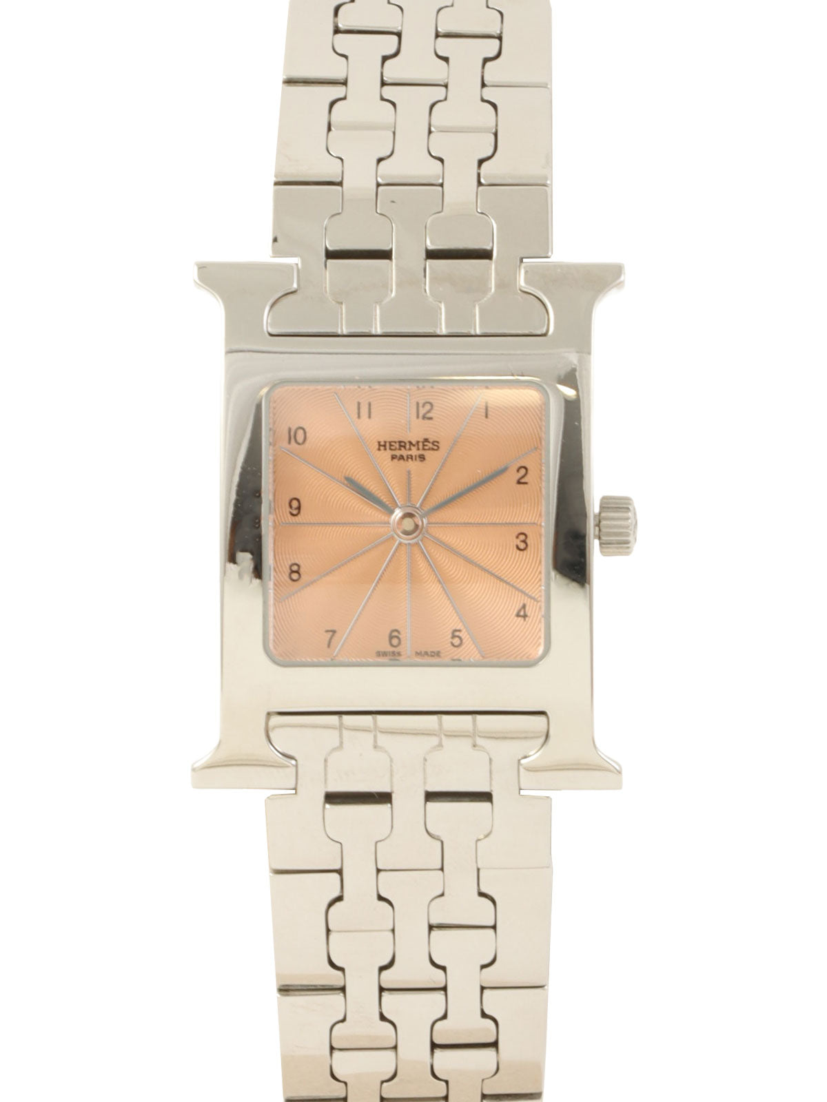 Hウォッチ シルバー/サーモンピンク