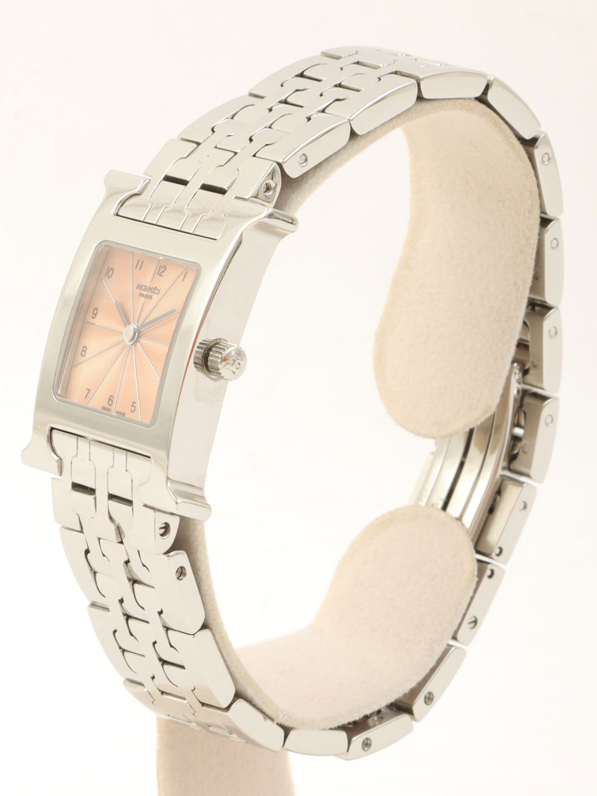 Hウォッチ シルバー/サーモンピンク
