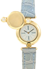 18K2P 镶钻猎表表壳，金色/浅蓝色