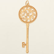 18K Victoria Vine Circle Key Pendant Top Pink Gold