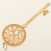 18K Victoria Vine Circle Key Pendant Top Pink Gold