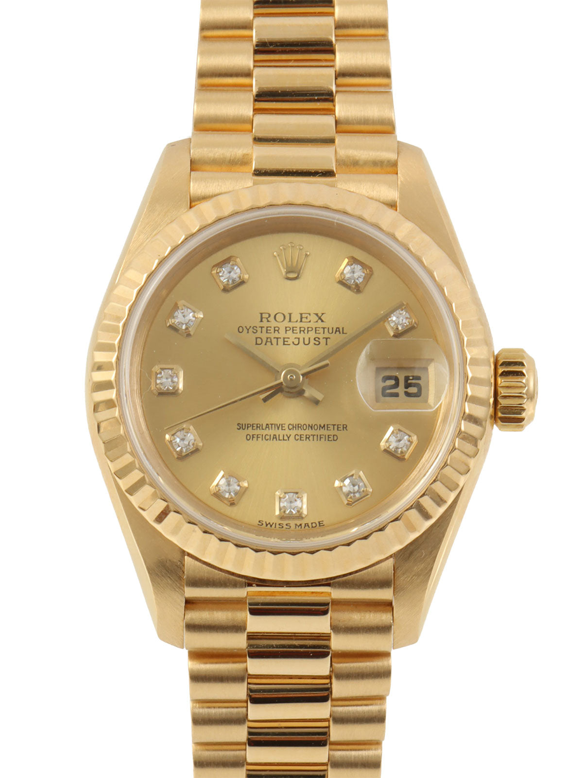 Circa 2001 10P Diamond Oyster Perpetual Datejust Gold