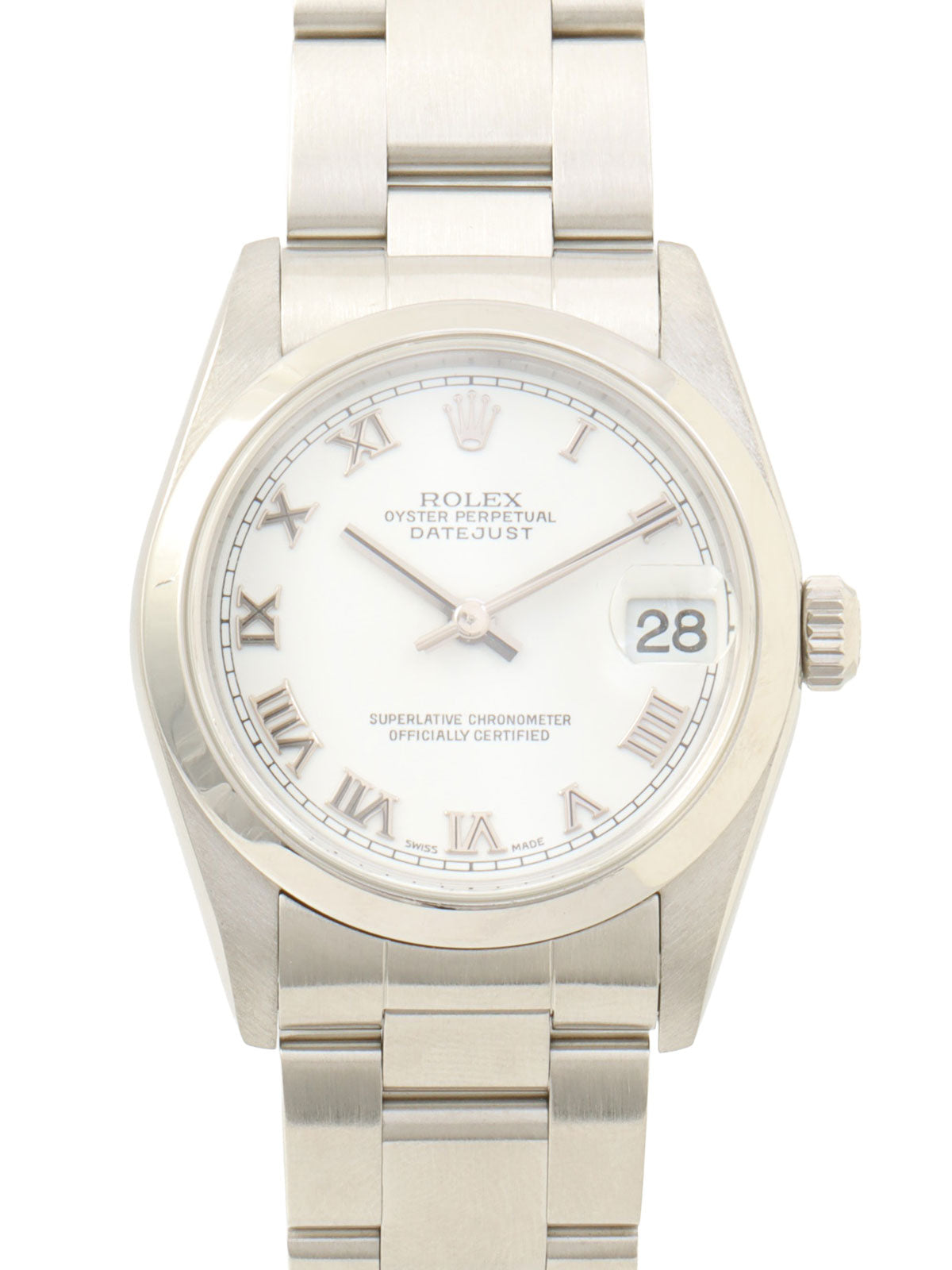 Oyster Perpetual Datejust, silver/white, manufactured around 2002.