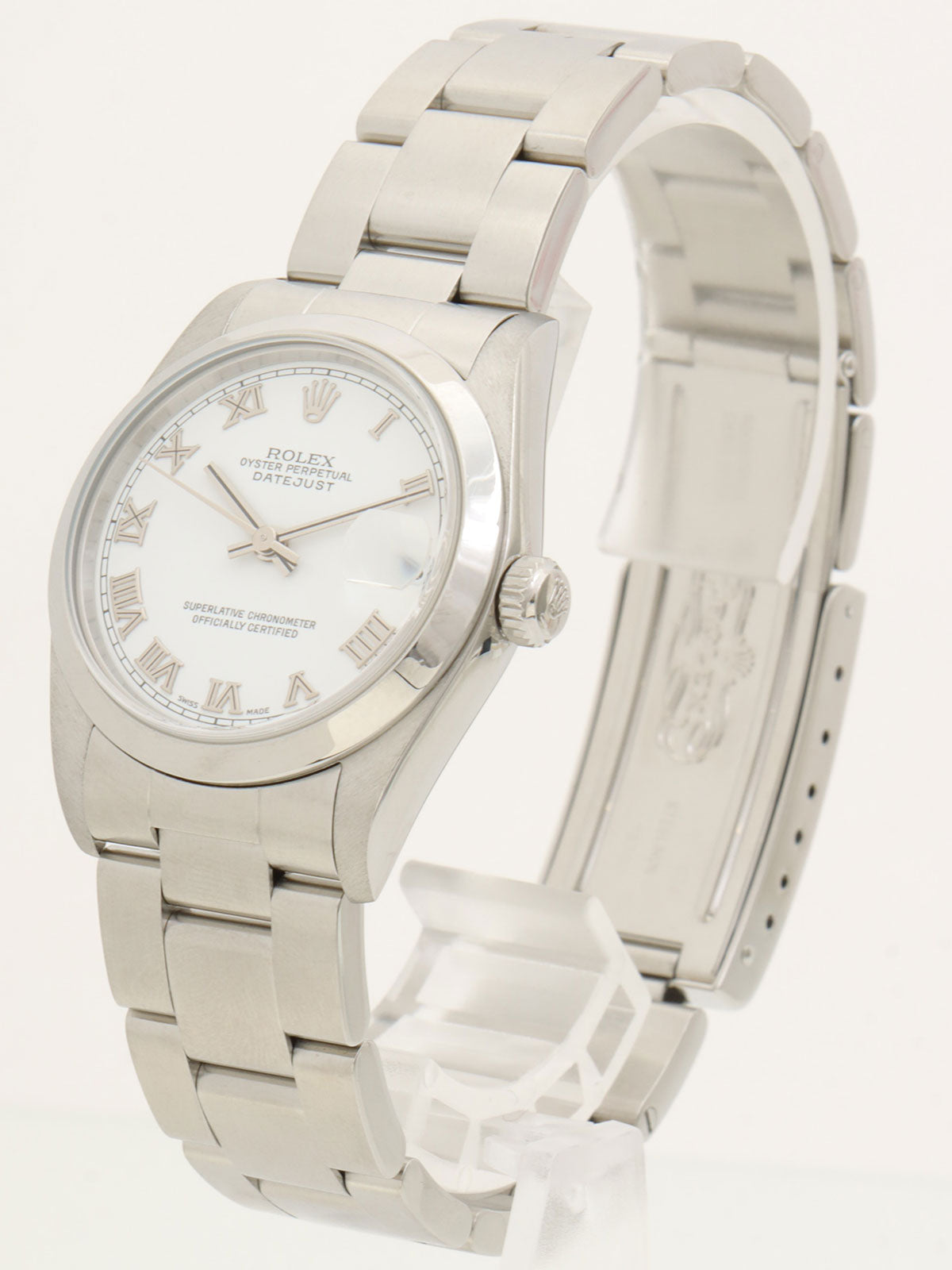 Oyster Perpetual Datejust, silver/white, manufactured around 2002.