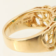 Pt900 Tourmaline Diamond Ring #56 Gold/Green
