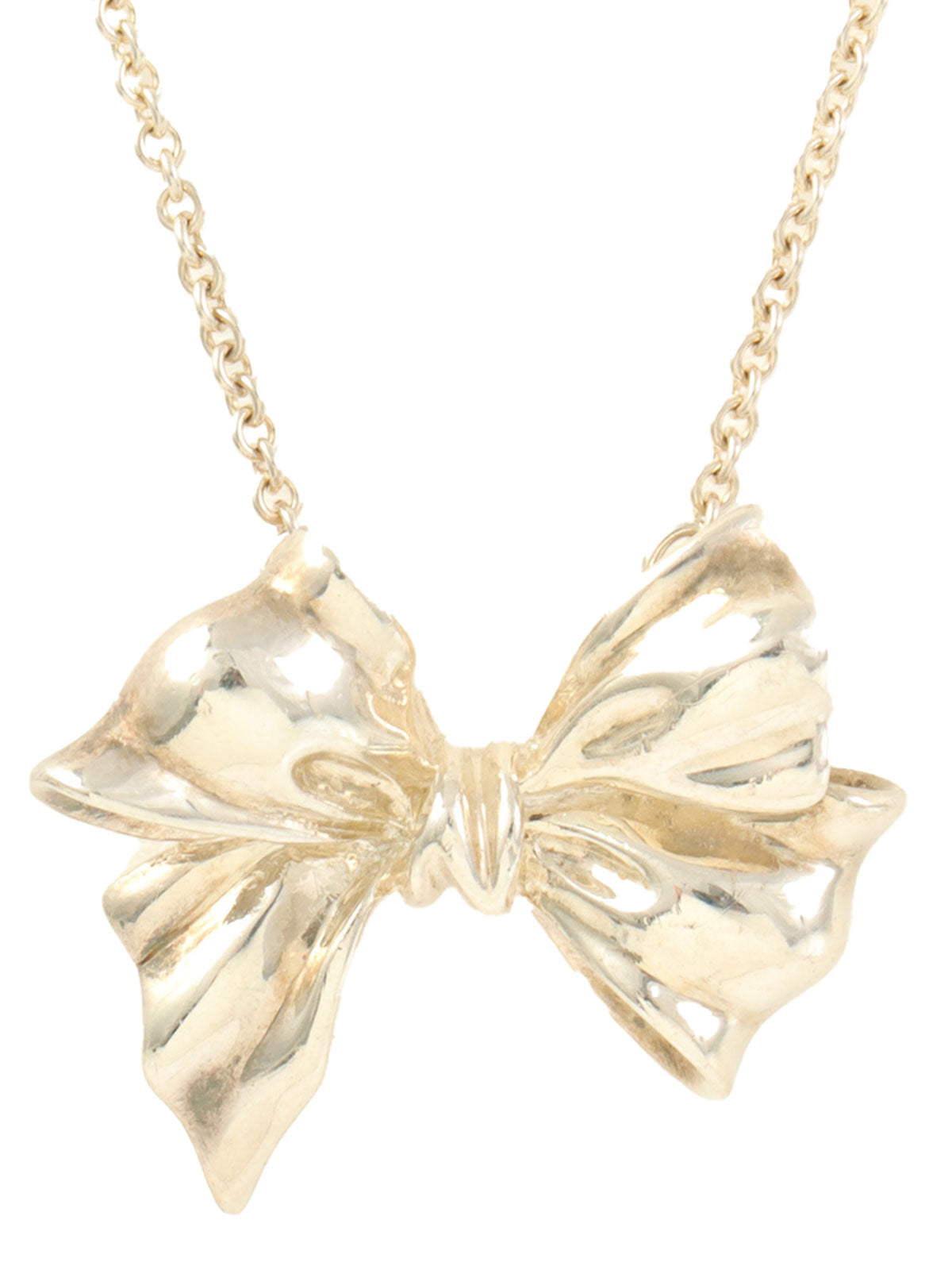 925银丝带图案项链