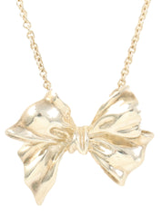 925银丝带图案项链