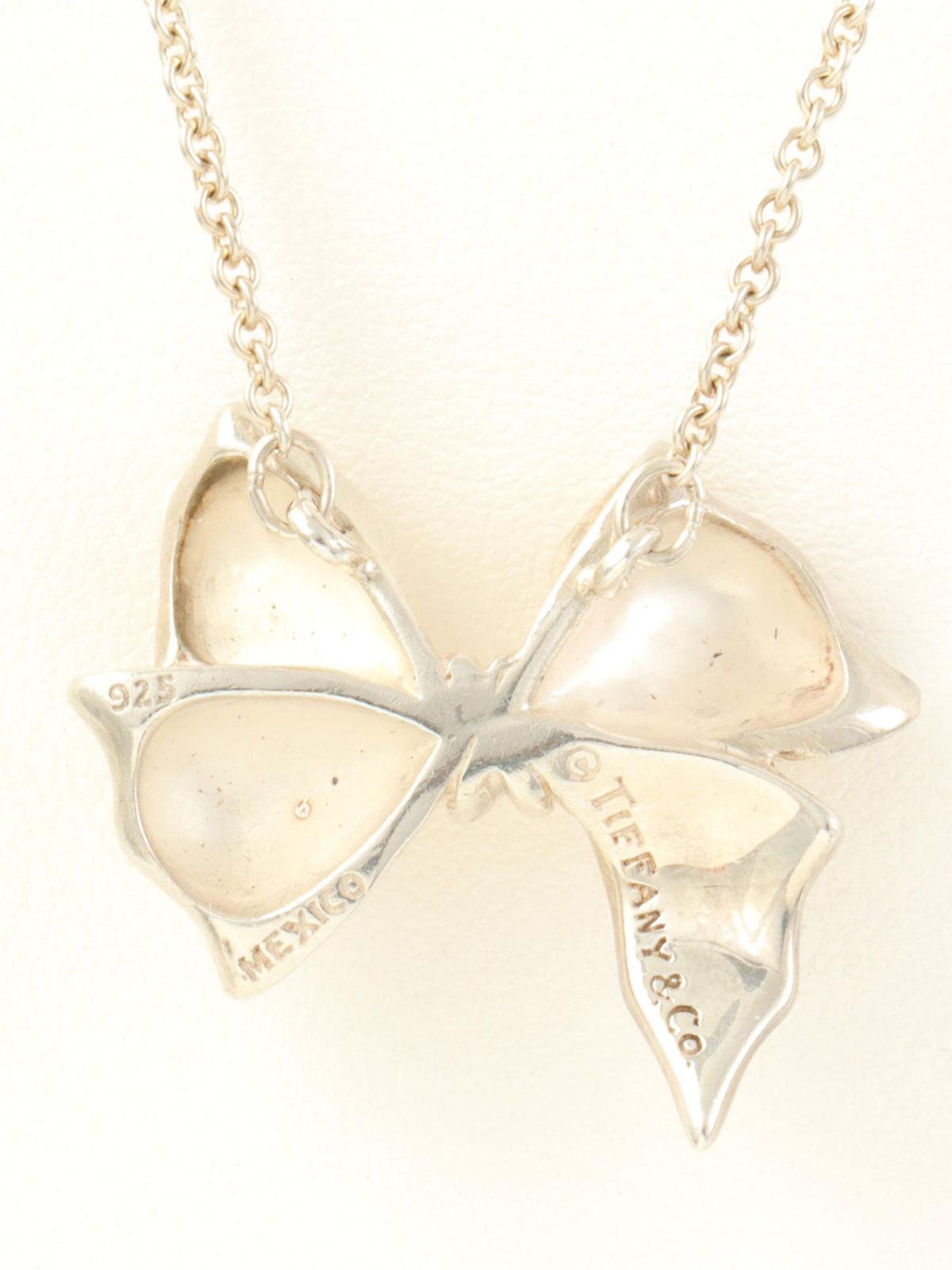 925银丝带图案项链