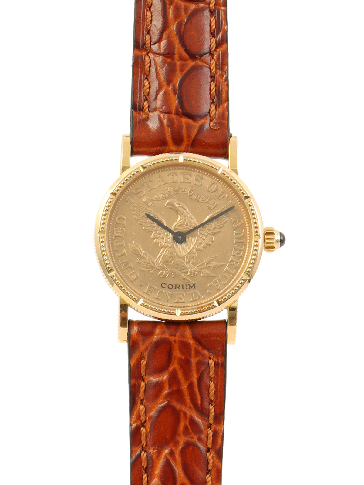 18Kコインウォッチ ゴールド/ブラウン