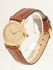 18Kコインウォッチ ゴールド/ブラウン