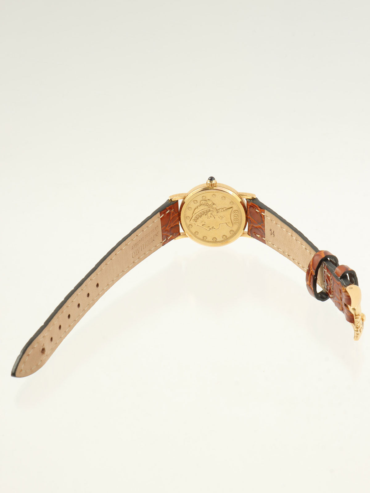 18Kコインウォッチ ゴールド/ブラウン