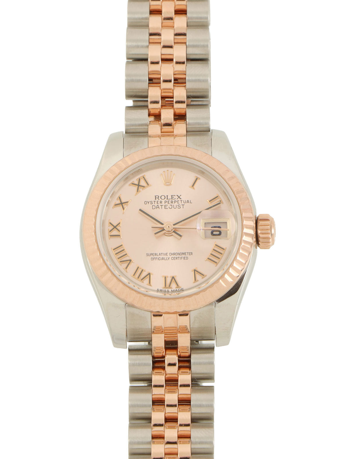 约2015年蚝式恒动日历型银/玫瑰金腕表