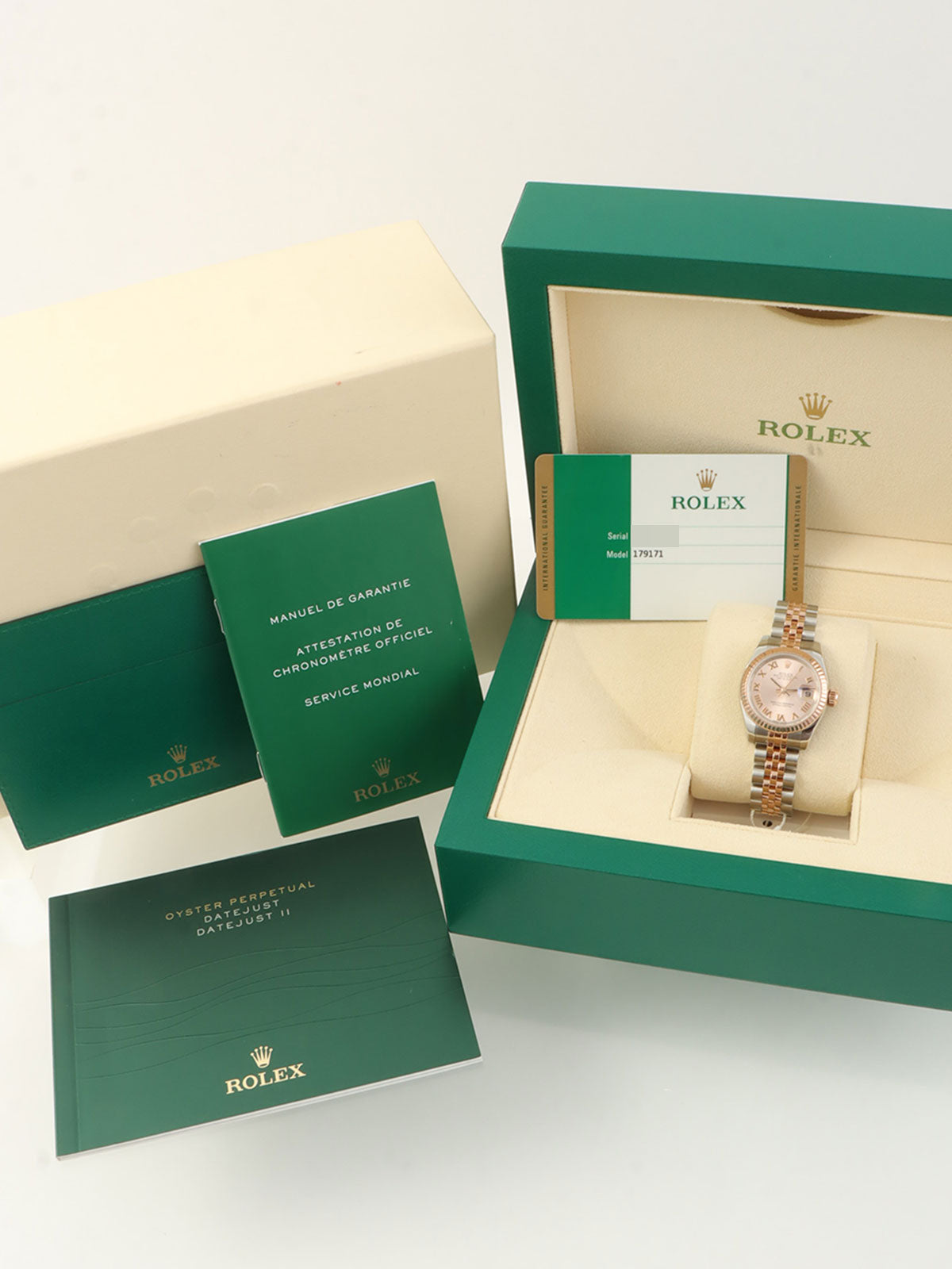 约2015年蚝式恒动日历型银/玫瑰金腕表