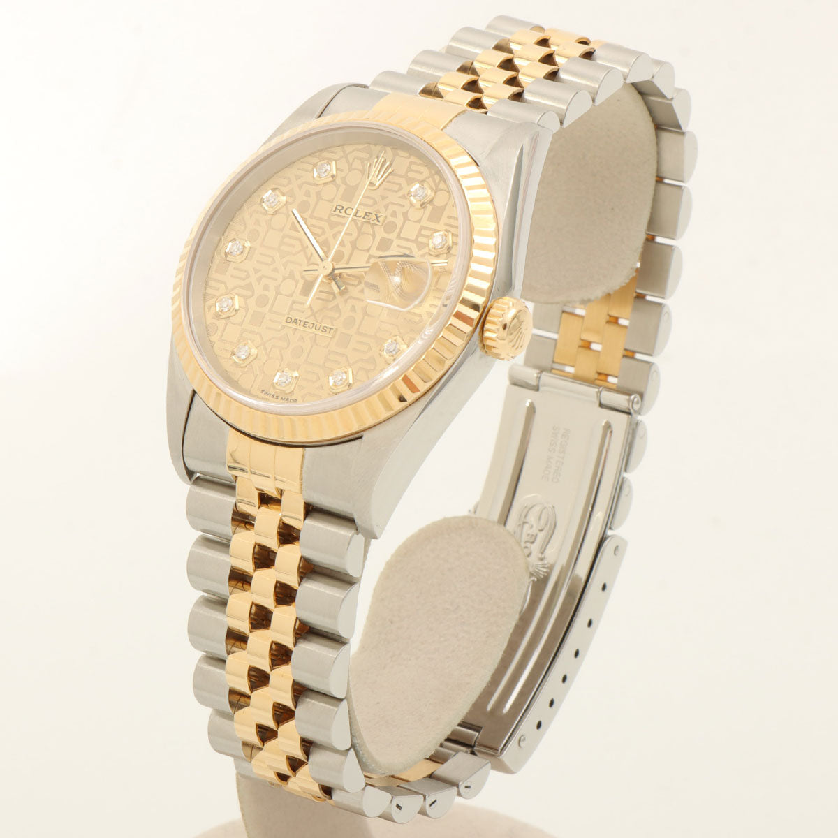 2001年頃製 10Pダイヤモンドデイトジャスト 36mm 16233G K番 自動巻き シャンパン