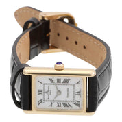 14K Tiffany W-Name Rectangular Watch 98452 Quartz White/Black
