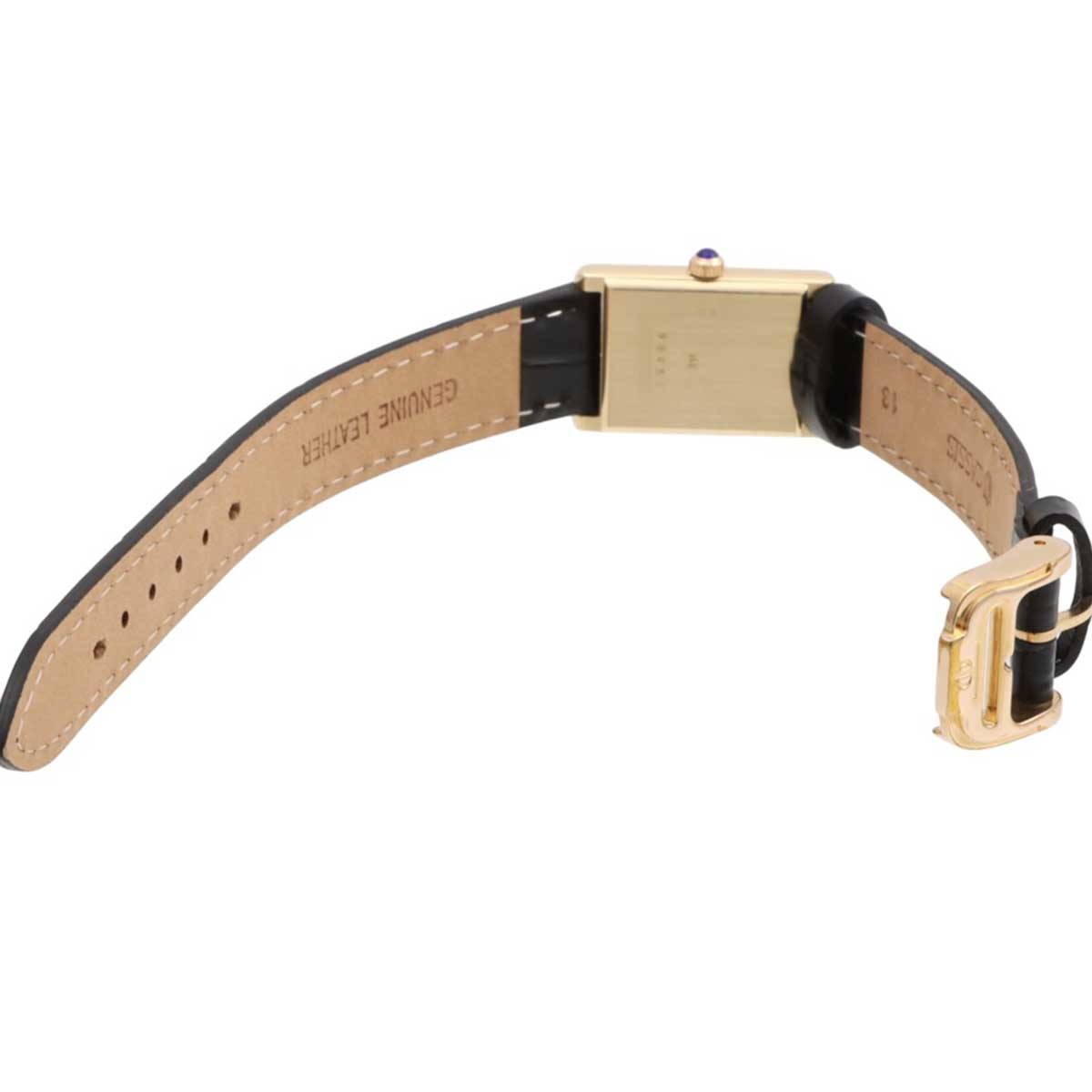 14K Tiffany W-Name Rectangular Watch 98452 Quartz White/Black