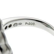 Platinum Emerald Design Ring #52 Silver/Green